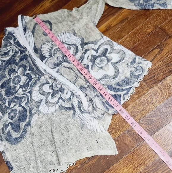 Chico's Felicity Cardigan Floral Lace Open Front Green - Picture 10 of 11